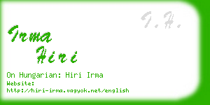 irma hiri business card